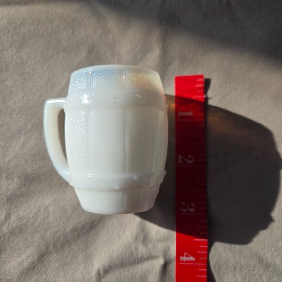Vintage White Opalescent Milk Glass Whiskey Barrel Toothpick Holder - Picture 2 of 5